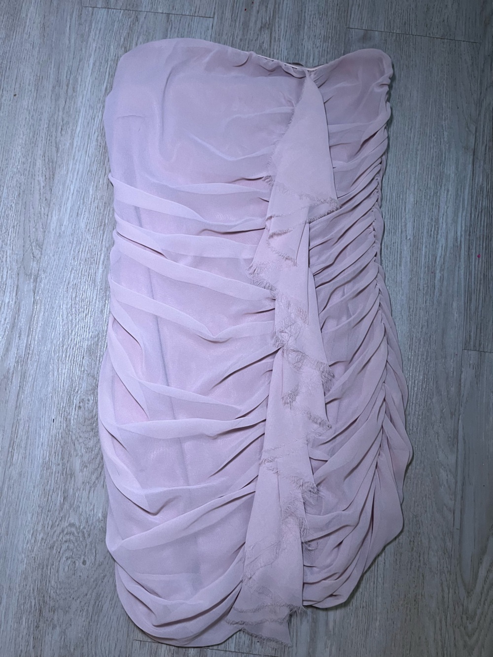 Express  Pale Pink Ruched Draped Mini Dress 6